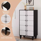 Commode de Chambre à 5 Tiroirs de Rangement Commode Haute Moderne avec Tiroirs Profonds pour Chambre