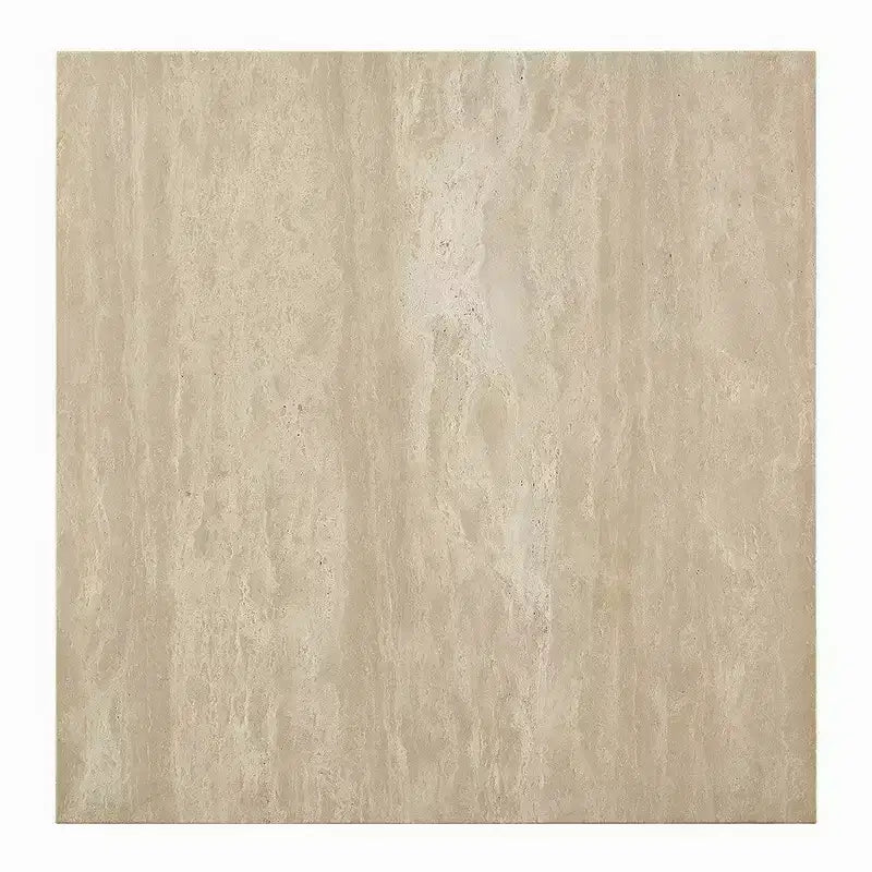Table basse Royal Hampton, dessus en travertin carré de 35 pouces, bois naturel beige