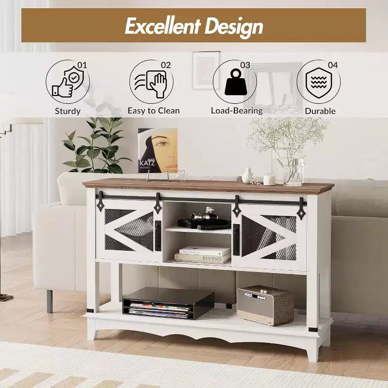 46.5 Console de table avec rangement, table d'entrée en bois à 2 niveaux avec étagère de rangement ouverte, tables de canapé étroites et longues derrière le canapé pour le salon, l'entrée