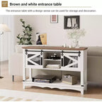 46.5 Console de table avec rangement, table d'entrée en bois à 2 niveaux avec étagère de rangement ouverte, tables de canapé étroites et longues derrière le canapé pour le salon, l'entrée