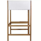 Lit mezzanine simple avec bureau intégré, tête et pied de lit rembourrés en tissu bouclé, cadre de lit en bois d'hévéa, naturel - ModernLuxe
