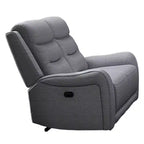 Causeuse inclinable manuelle Royal Hampton, accoudoirs volutes, 40 pouces, bois massif, gris