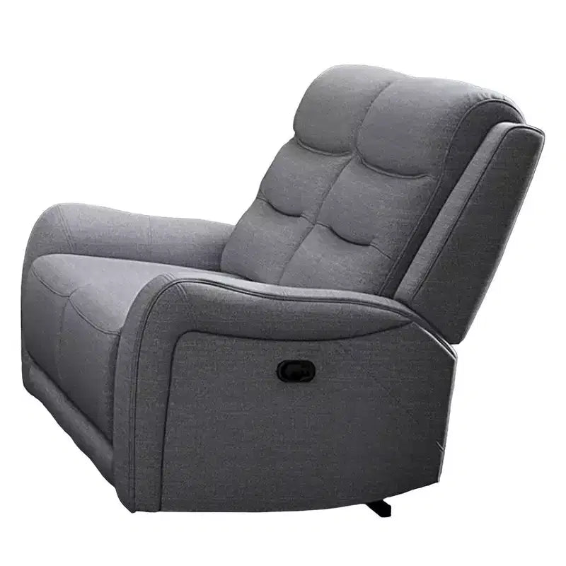 Causeuse inclinable manuelle Royal Hampton, accoudoirs volutes, 40 pouces, bois massif, gris