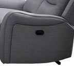 Causeuse inclinable manuelle Royal Hampton, accoudoirs volutes, 40 pouces, bois massif, gris