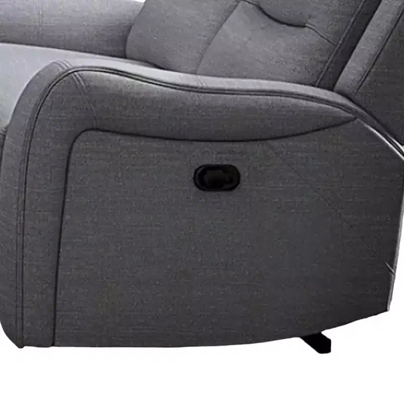 Causeuse inclinable manuelle Royal Hampton, accoudoirs volutes, 40 pouces, bois massif, gris