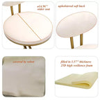 Homy Casa Lot de 2 tabourets de bar en velours avec structure incurvée en métal doré et repose-pieds, hauteur d'assise 71 cm, blanc crème