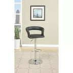 Lot de 2 tabourets de bar réglables en hauteur en similicuir noir HomeStock
