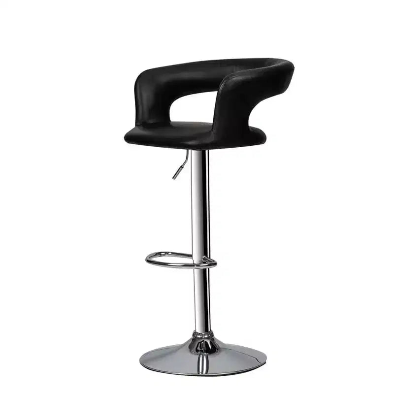 Lot de 2 tabourets de bar réglables en hauteur en similicuir noir HomeStock