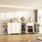Table de buffet à café Besiost avec rangement et portes, meuble de bar à vin avec casier à vin