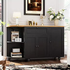 Table de buffet à café Besiost avec rangement et portes, meuble de bar à vin avec casier à vin