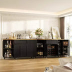 Table de buffet à café Besiost avec rangement et portes, meuble de bar à vin avec casier à vin