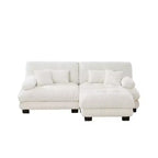Homy Casa Cloud - Canapé d'angle en L avec méridienne et coussins moelleux, pour salon ou salle familiale
