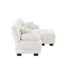 Homy Casa Cloud - Canapé d'angle en L avec méridienne et coussins moelleux, pour salon ou salle familiale