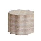 Table basse ronde moderne en bois 2 pièces GDFStudio Arlen avec bord ondulé