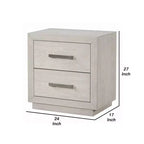Table de chevet Royal Hampton, USB et LED, 2 tiroirs, poignées chromées, gris clair