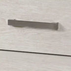 Table de chevet Royal Hampton, USB et LED, 2 tiroirs, poignées chromées, gris clair