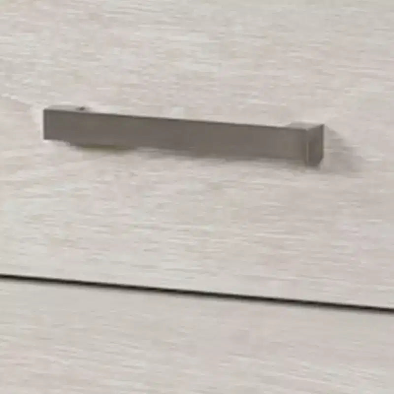 Table de chevet Royal Hampton, USB et LED, 2 tiroirs, poignées chromées, gris clair