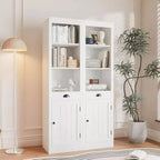 Acekool Bibliothèque haute de 180 cm avec armoire, bibliothèque à 3 étagères et rangement réglable, organisateur moderne