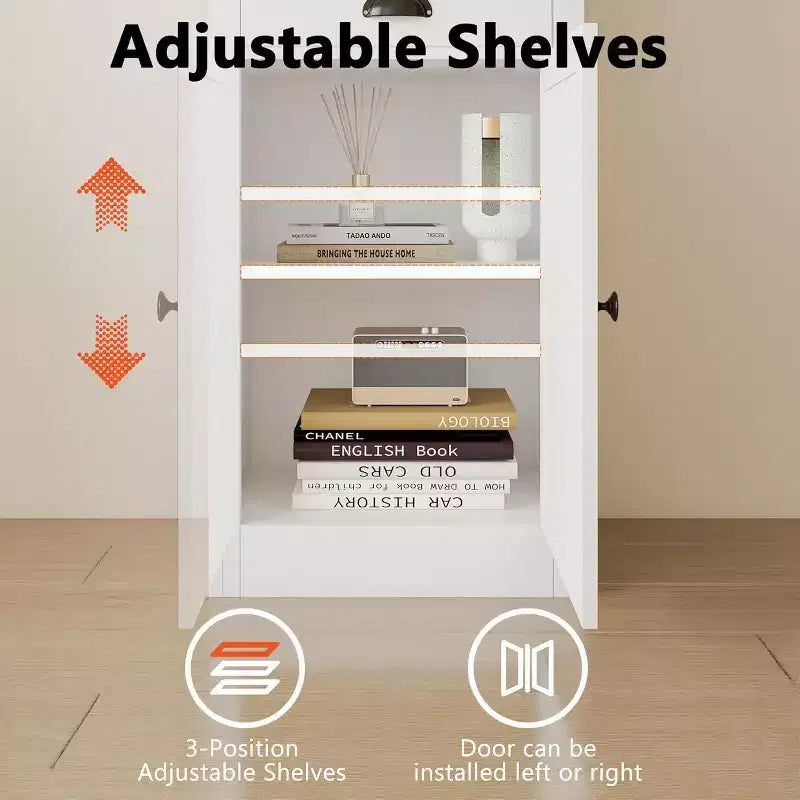 Acekool Bibliothèque haute de 180 cm avec armoire, bibliothèque à 3 étagères et rangement réglable, organisateur moderne