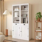 Acekool Bibliothèque haute de 180 cm avec armoire, bibliothèque à 3 étagères et rangement réglable, organisateur moderne