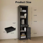 Acekool Bibliothèque haute de 180 cm avec armoire, bibliothèque à 3 étagères et rangement réglable, organisateur moderne