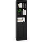 Acekool Bibliothèque haute de 180 cm avec armoire, bibliothèque à 3 étagères et rangement réglable, organisateur moderne