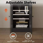Acekool Bibliothèque haute de 180 cm avec armoire, bibliothèque à 3 étagères et rangement réglable, organisateur moderne