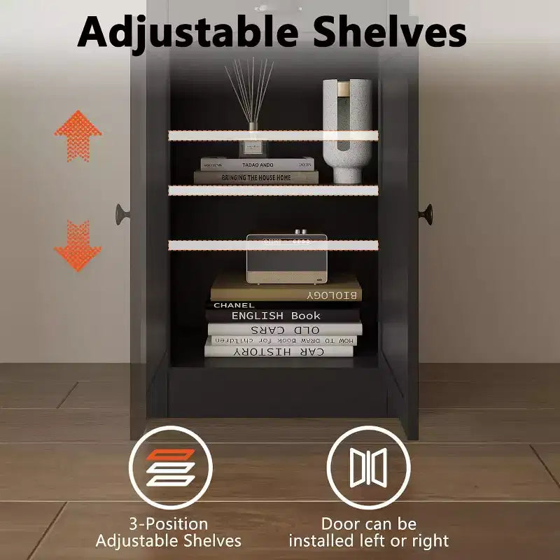 Acekool Bibliothèque haute de 180 cm avec armoire, bibliothèque à 3 étagères et rangement réglable, organisateur moderne