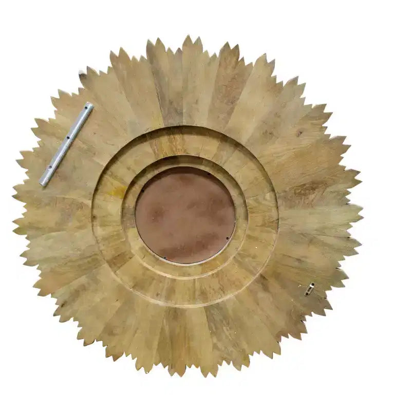 HomeRoots Miroir d'appoint encadré en bois et métal, motif soleil, finition or antique, 44 po