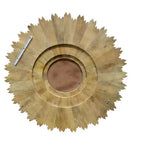 HomeRoots Miroir d'appoint encadré en bois et métal, motif soleil, finition or antique, 44 po