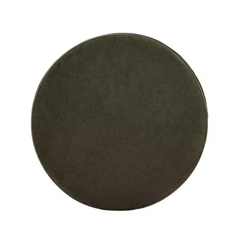Pouf de rangement rond Christopher Knight Home Antonov rembourré avec base en bois d'hévéa