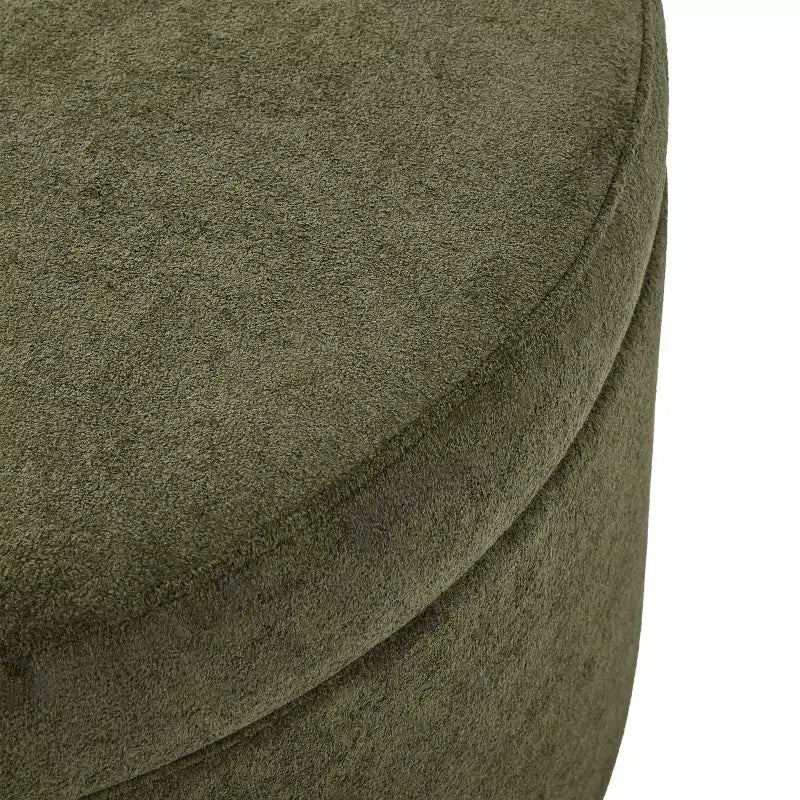 Pouf de rangement rond Christopher Knight Home Antonov rembourré avec base en bois d'hévéa