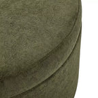 Pouf de rangement rond Christopher Knight Home Antonov rembourré avec base en bois d'hévéa
