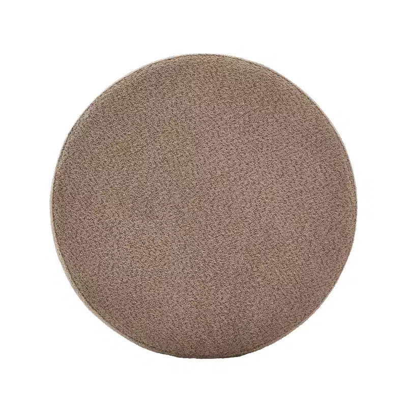 Pouf de rangement rond Christopher Knight Home Antonov rembourré avec base en bois d'hévéa