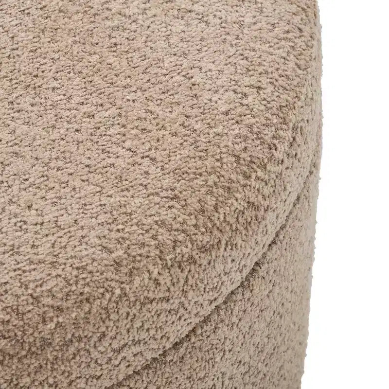 Pouf de rangement rond Christopher Knight Home Antonov rembourré avec base en bois d'hévéa