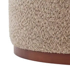 Pouf de rangement rond Christopher Knight Home Antonov rembourré avec base en bois d'hévéa