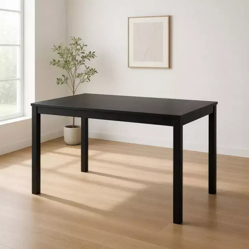 Royal Hampton Dining Table, 47 Inch Rectangular Top, Scandinavian Black Wood