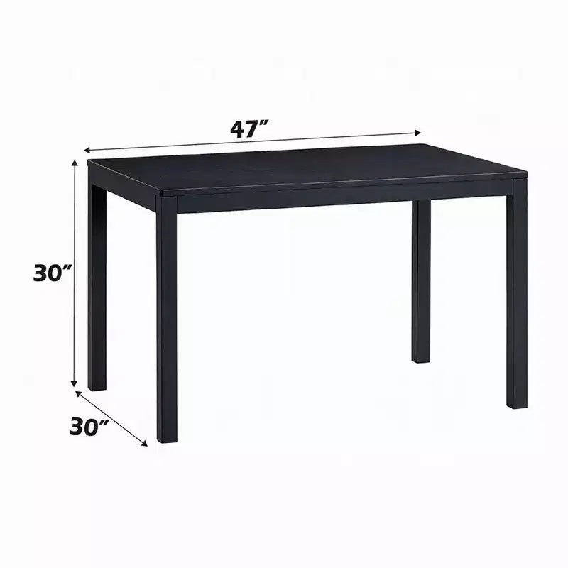 Table de salle à manger Royal Hampton, plateau rectangulaire de 47 pouces, bois noir scandinave