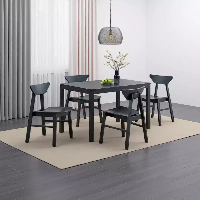 Table de salle à manger Royal Hampton, plateau rectangulaire de 47 pouces, bois noir scandinave