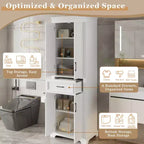 Meuble de rangement haut de salle de bain de 70,8 po, Armoire de rangement au sol autoportante avec tiroir et étagères réglables, Armoire de rangement de cuisine
