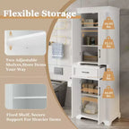 Meuble de rangement haut de salle de bain de 70,8 po, Armoire de rangement au sol autoportante avec tiroir et étagères réglables, Armoire de rangement de cuisine