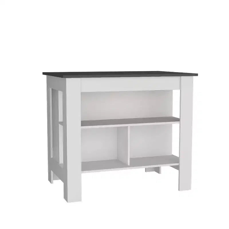 HomeStock Îlots de cuisine modulaires en plastique de 89,9 cm de haut avec 2 étagères