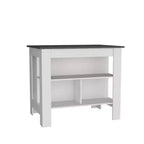 HomeStock Îlots de cuisine modulaires en plastique de 89,9 cm de haut avec 2 étagères