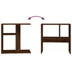 Clihome Table d'appoint rectangulaire moderne en chêne artisanal, avec 2 étagères pour une utilisation polyvalente