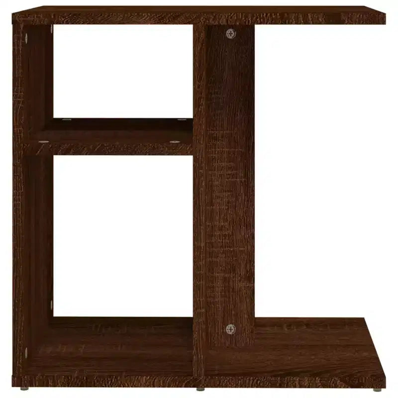 Clihome Table d'appoint rectangulaire moderne en chêne artisanal, avec 2 étagères pour une utilisation polyvalente