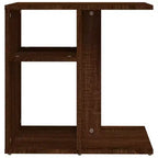 Clihome Table d'appoint rectangulaire moderne en chêne artisanal, avec 2 étagères pour une utilisation polyvalente