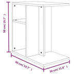 Clihome Table d'appoint rectangulaire moderne en chêne artisanal, avec 2 étagères pour une utilisation polyvalente