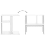 Clihome Table d'appoint rectangulaire moderne en chêne artisanal, avec 2 étagères pour une utilisation polyvalente