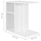 Clihome Table d'appoint rectangulaire moderne en chêne artisanal, avec 2 étagères pour une utilisation polyvalente