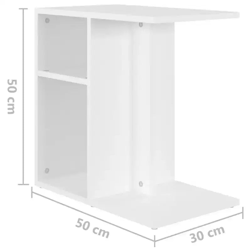 Clihome Table d'appoint rectangulaire moderne en chêne artisanal, avec 2 étagères pour une utilisation polyvalente